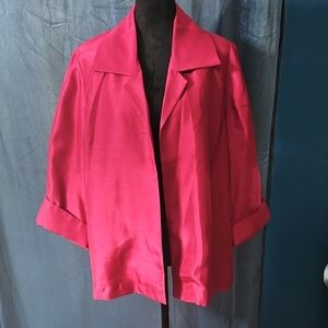 Chicos - Topper - Shantung LS - Magents Rose - NWT - Medium (Chicos Size 1)